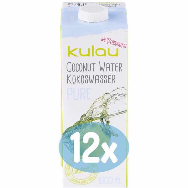 Kulau - BIO Kokosová voda PURE - 12x1L