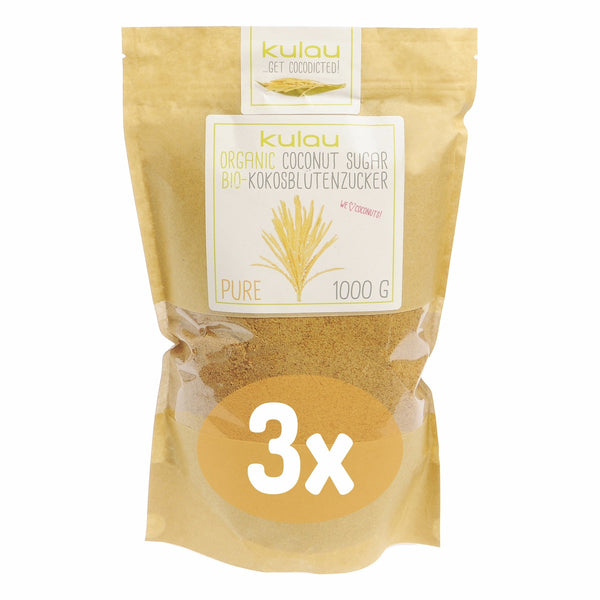 Kulau - BIO Kokosový cukor - 3x1kg