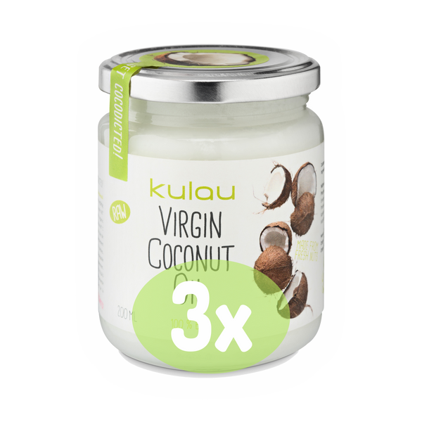 Kulau - Panenský BIO Kokosový olej (RAW) - 3x200ml