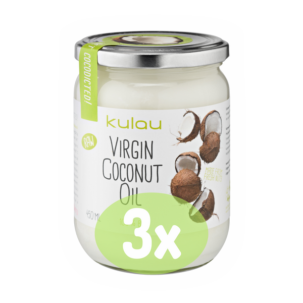 Kulau - Panenský BIO Kokosový olej (RAW) - 3x450ml